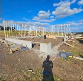 Garage framing on the foundation